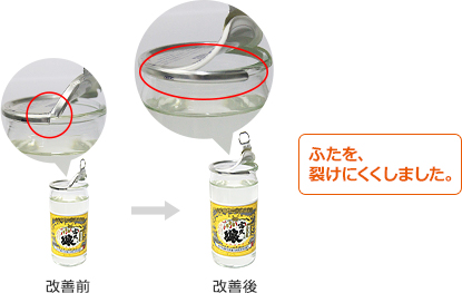 ふたを、裂けにくくしました。