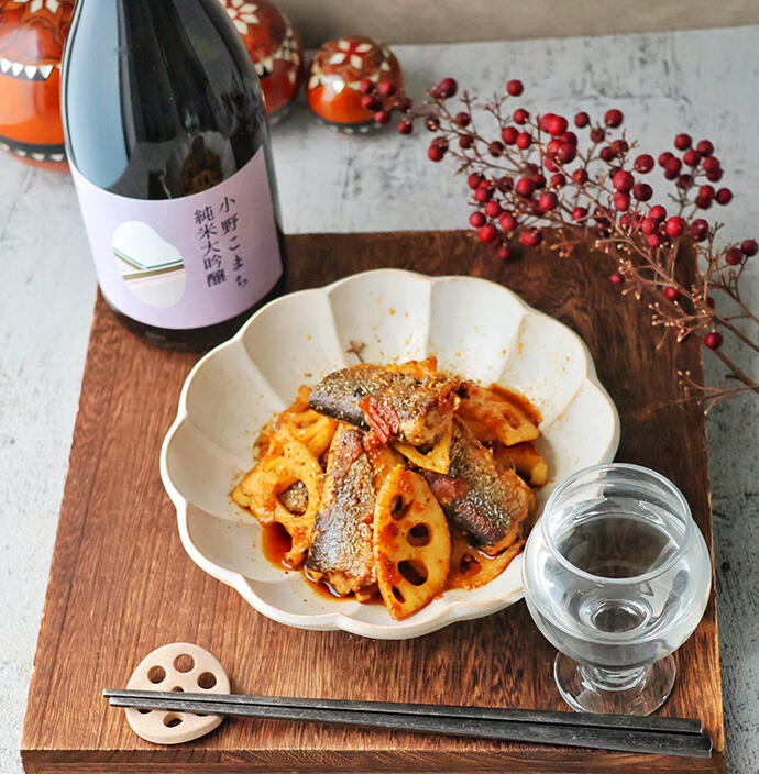 さんまとれんこんの梅だれ漬け